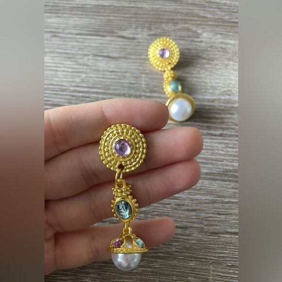 Vintage style drop earrings A289 - Picture 5 of 6